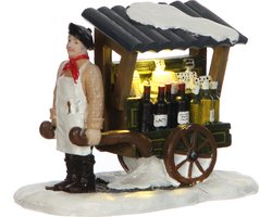 LuVille Kerstdorp Miniatuur Franse Kaasmarkt - L10 x B6 x H7 cm