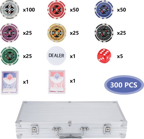Poker Chips Poker Set Merk Cash Game 300 Chips Poker geval keramische