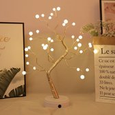 MIRO Sapin Lumineux Blanc Perle - Branches lumineuses - Lumière Wit Chaude - Led - USB & Batterie - Noël - Salon - Chambre - Décoration - Veilleuse - Bouton On & Off