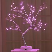 MIRO Sapin Lumineux Rose - Branches lumineuses de Lumière - Lumière Wit Chaude - Led - USB & Batterie - Noël - Salon - Chambre - Décoration - Veilleuse - Bouton On & Off