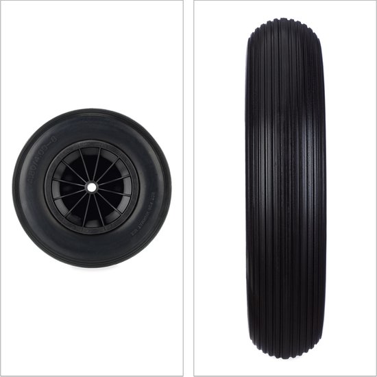 kruiwagenwiel - 4.80/4.00-8 - massief rubber - 39 cm - kunststof velg - antilek - tot 100 kg — afbeelding 3