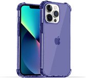 Smartphonica iPhone 13 Pro transparant shockproof siliconen hoesje met stootrand - Donkerblauw / Back Cover geschikt voor Apple iPhone 13 Pro