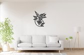Geometrische Vogel Design - Big - Wanddecoratie - Lasergesneden - Zwart - Geometrische dieren en vormen - Houten dieren - Muurdecoratie - Line art - Wall art