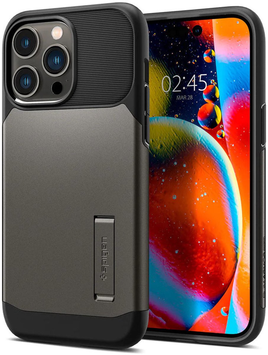 Spigen Slim Armor Apple iPhone 14 Pro Max Hoesje Back Cover Gunmetal