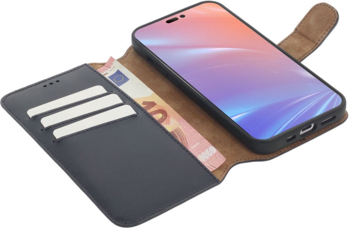Minim 2-in-1 Apple iPhone 14 Hoesje Book Case en Back Cover Blauw