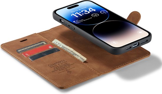 Apple iPhone 14 Pro Max Casemania Case Sienna Brown - Étui livre magnétique 2 en 1