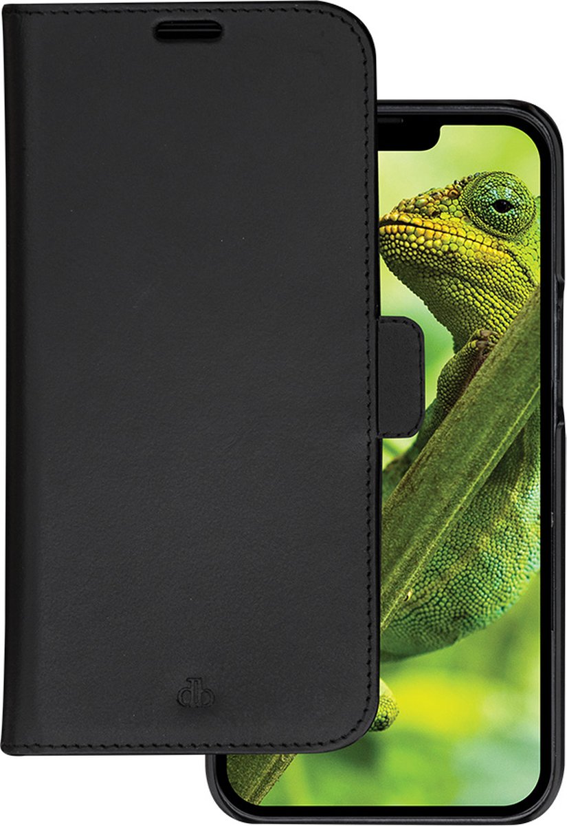 iPhone 14 Plus Bookcase hoesje - dbramante1928 - Effen Zwart - Leer