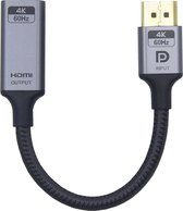 NÖRDIC DPHM-104 Displayport naar HDMI kabel - 4K60Hz - 18Gbps - Dynamische HDR - 20cm - Zwart/Grijs