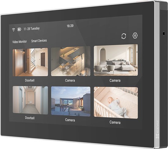 Foto: Ezviz sd7 slim scherm touchmonitor smart home hub touchscreen tweewegsgesprek zwart