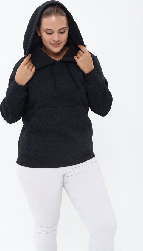 Foto: Pianoluce women s hooded sweatshirt met oversized zakken antraciet 50 plwm23swt01