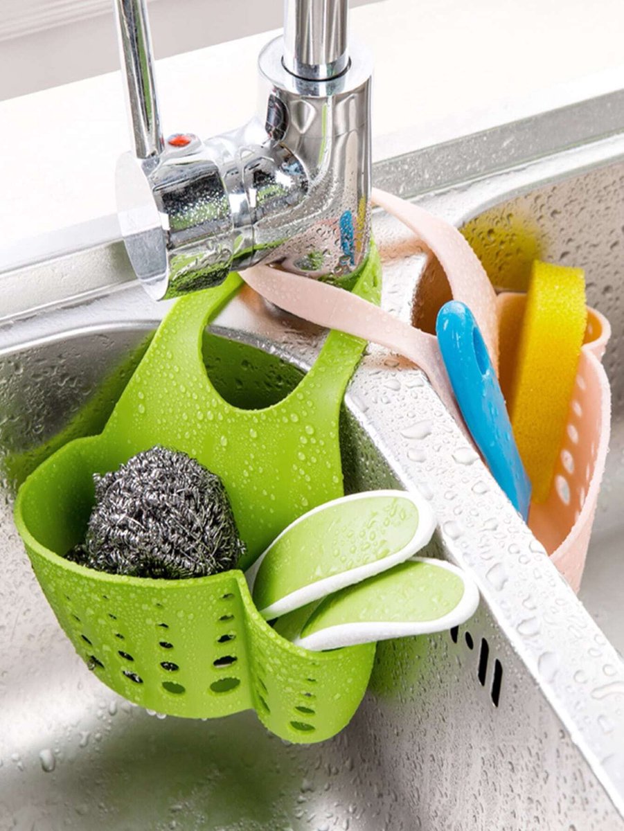 Goedkoopste Waledano® Gootsteen zeef - afvoerzeef - gootsteenbakje - gootsteenvergiet - sponshouder gootsteen - gootsteen organizer - vaatdoekhouder - keuken opbergmand