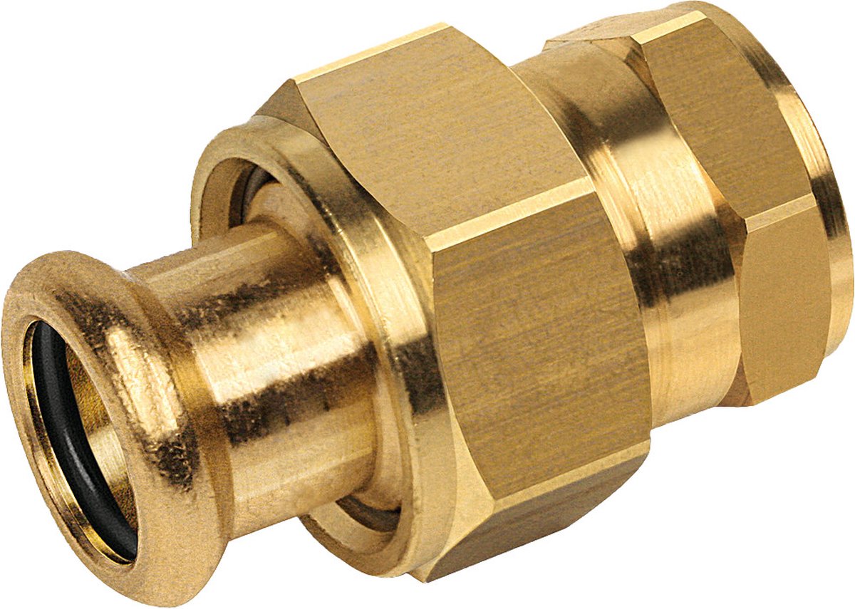 Bonfix Pressfitting roodkoper WATER 3-delige koppeling - met vlakke dichting 1-1/2 x 42 - binnendraad x press - (m-profiel)