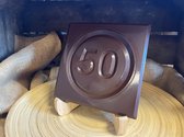 50 jaar cadeau chocolade | cijfer 50 chocola tablet | Verjaardagscadeau | Smaak Puur