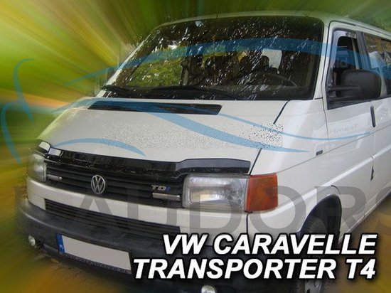 Foto: T4 california zwarte motorkapspoiler bra steenbeschermer tbv vw transporter t4 caravelle model met normale neus bouwjaar 1991 1997 pasvorm donker zwart