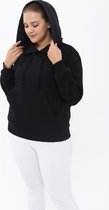 Pianoluce Women's Hooded Sweatshirt met Oversized zakken Black 42 PLWM23SWT01