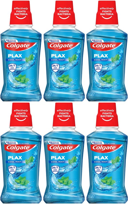 Foto: Colgate mondwater mondspoeling zonder alcohol coolmint voordeelverpakking 6 x 250ml