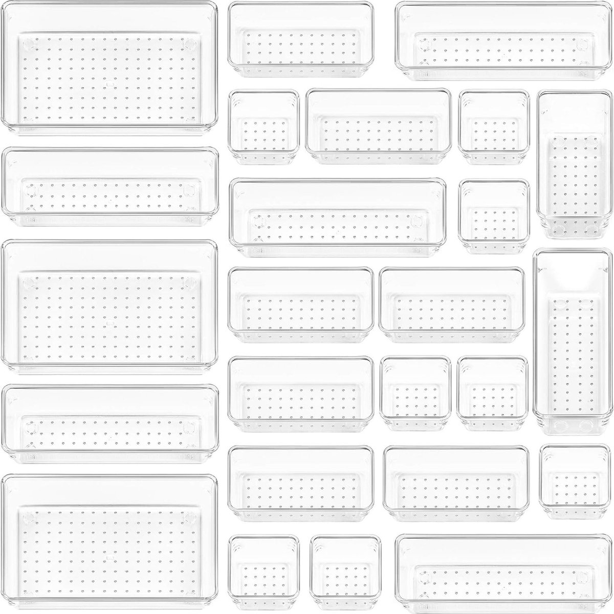 Goedkoopste Bureaulade-organizer, koelkastorganisatoren met 4 maten make-uporganizer opbergladen
