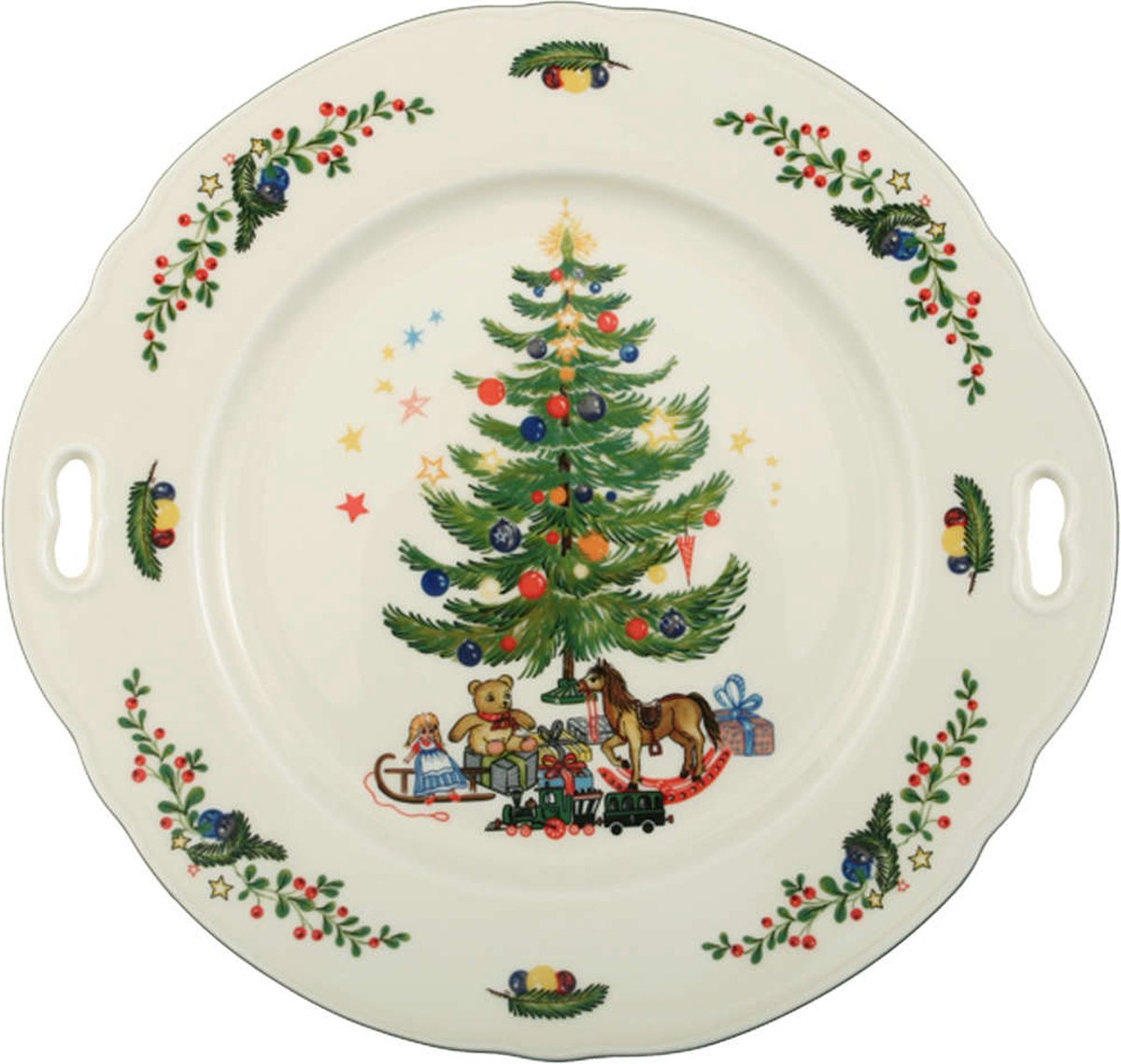 Seltmann Weiden Marie-Luise Weihnachten Plaat voor taart met handvat 27 cm