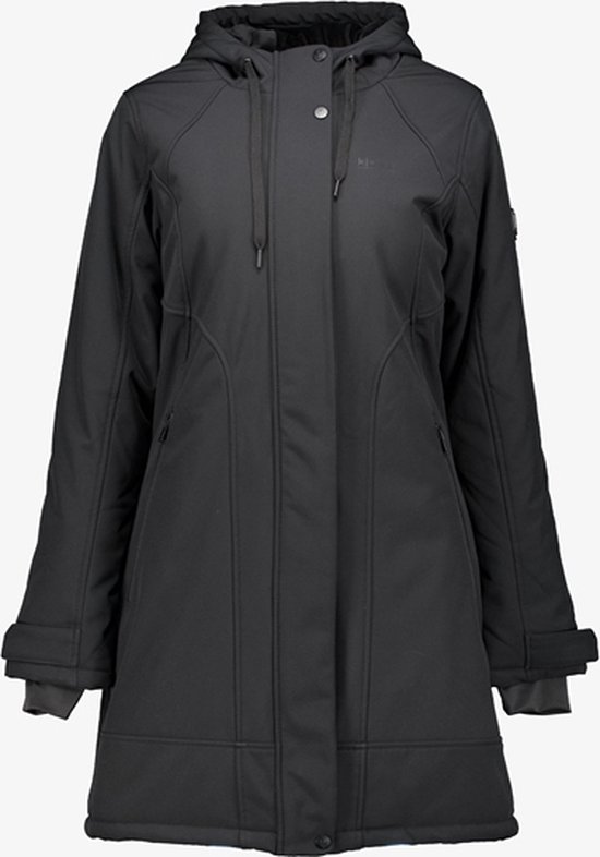 Kjelvik dames softshell parka jas zwart - Maat XXL - Winddicht en waterafstotend - Ademend materiaal