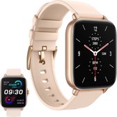 Golden Sound Premium Smartwatch - Femme - Podomètre - Moniteur de sommeil - Moniteur de fréquence cardiaque - Moniteurs de Sport - Convient pour Apple et Android - Rose
