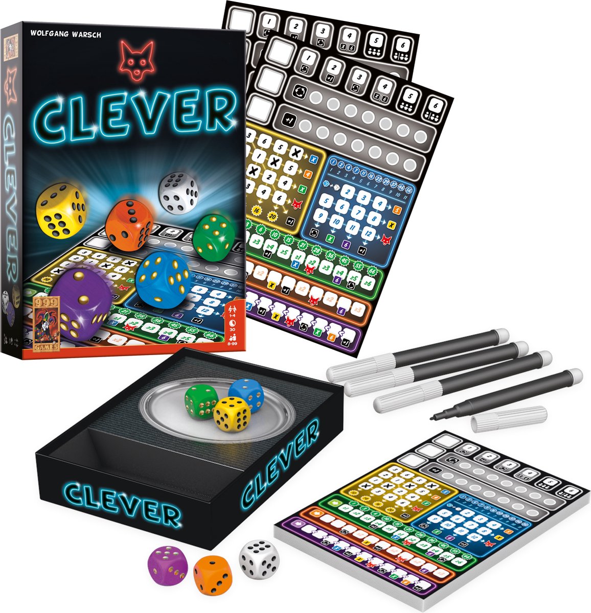 999 Games - Clever - Dobbelspel - Creëer kettingreacties door de juiste keuzes te maken - Gezelschapsspel - Familiespel - Strategiespel - Klein cadeautje — afbeelding 6