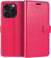 Portemonnee Book Case Hoesje Geschikt voor: iPhone 15 Pro Max - roze
