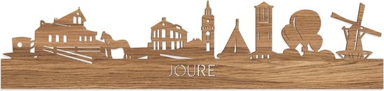 Skyline Joure Eikenhout - 100 cm - Woondecoratie - Wanddecoratie - Meer steden beschikbaar - Woonkamer idee - City Art - Steden kunst - Cadeau voor hem - Cadeau voor haar - Jubileum - Trouwerij - WoodWideCities