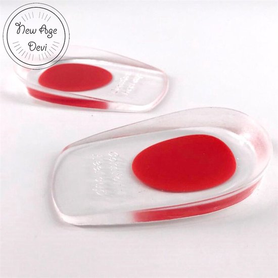 New Age Devi - Semelles intérieures en gel rouge pour femme - Semelles - Protecteurs de talon - Semelle intérieure en gel souple - 1 paire