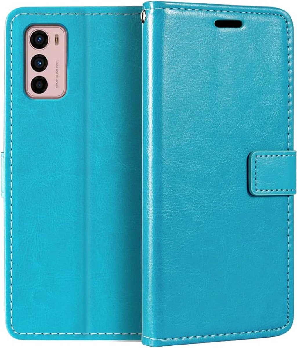 Portemonnee Book Case Hoesje Geschikt voor: Motorola Moto G42 turquoise