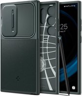 Geschikt voor Spigen Samsung Galaxy S24 Ultra Optik Armor Camera Slider Hoesje - Groen