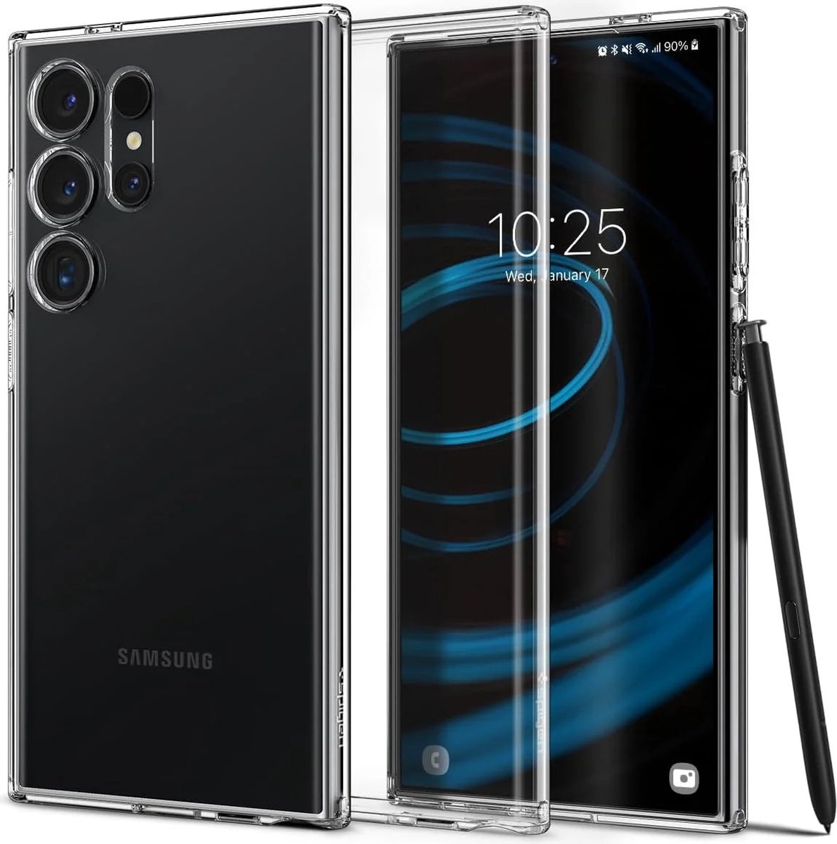 Geschikt voor Spigen Samsung S24 Ultra Liquid Crystal Back Cover Hoesje - Transparant