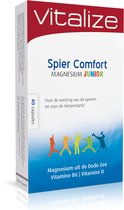 Spier Comfort Magnesium Junior 40 capsules - Speelt een rol bij het behouden van soepele spieren - Goed voor de werking van de spieren, het zenuwgestel en voor de leerprestatie - Vitalize