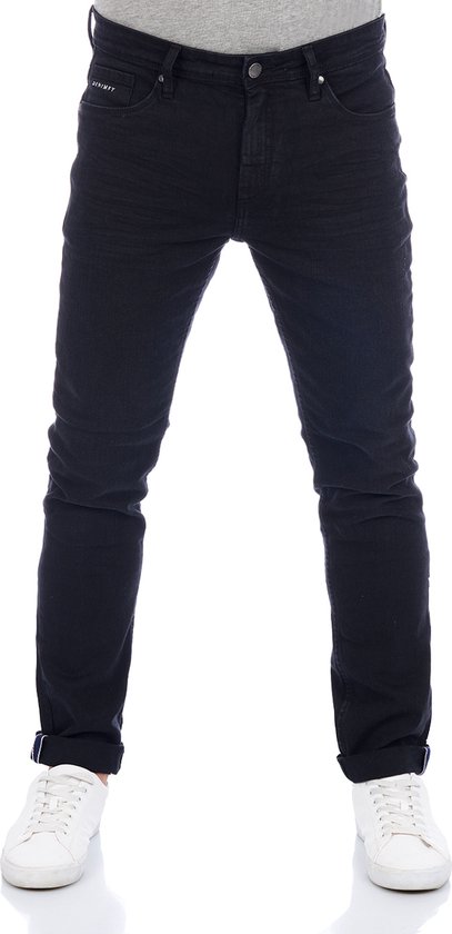 DENIMFY Heren Jeans Broeken DFMiro regular/straight Fit Zwart 38W / 32L Volwassenen Denim Jeansbroek