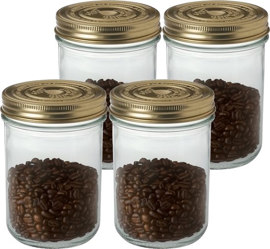 Alitree 6 stuks inmaakpotten met schroefdeksel, 300 ml Overnight Alitree 6 stuks inmaakpotten met schroefdeksel, 300 ml Overnight