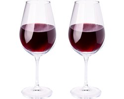 Wijnglazen - 2x st - 69 cl/690 ml - kristalglas - glazen voor rode wijn - cadeau wijnliefhebber