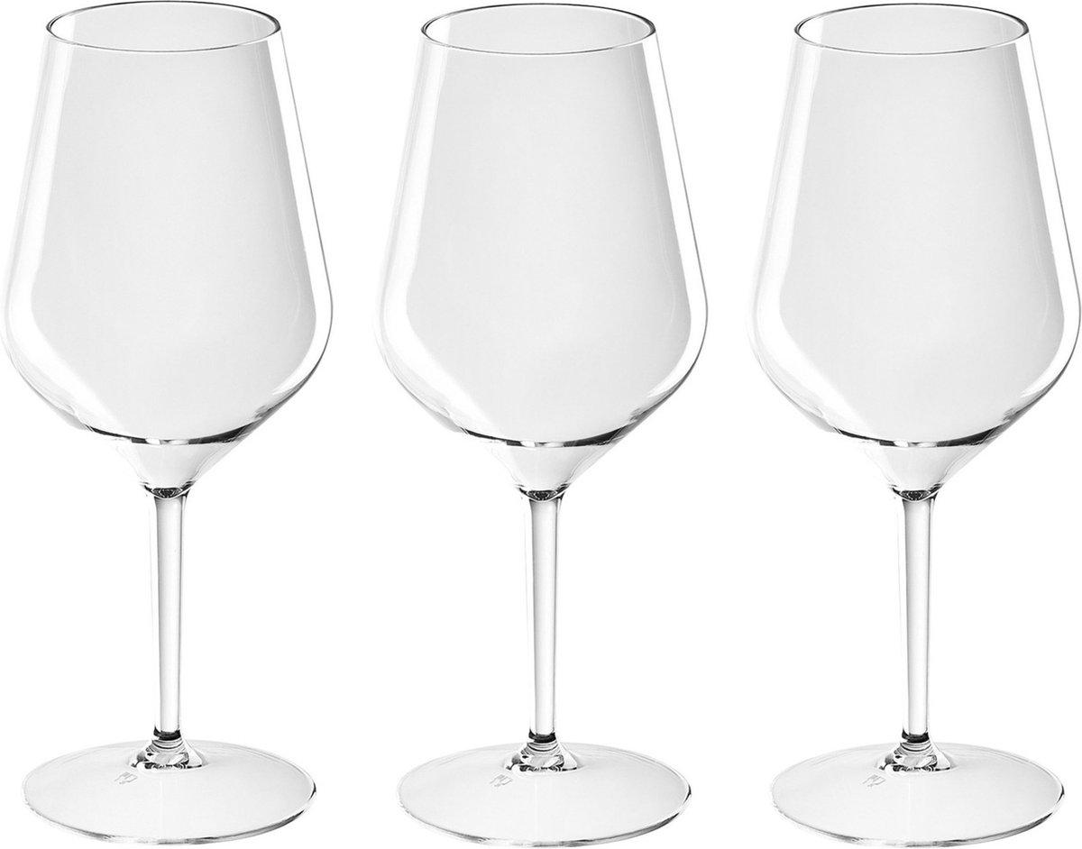 Santex Wijnglas - onbreekbaar kunststof - 3x - 47 cl - 470 ml - witte en rode wijn glazen