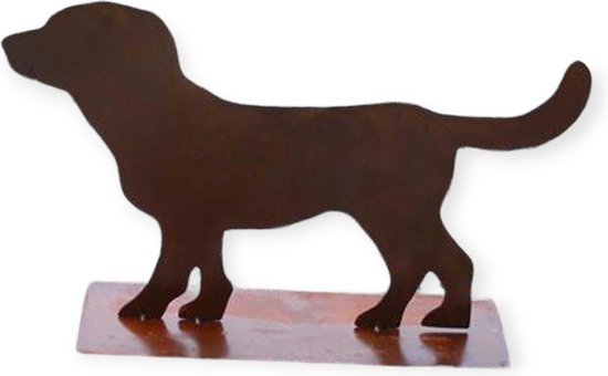 Rostikal - Decoratie - Tuin - Hond - Lumpi - Roest figuur - Metaal - 32 cm hoog
