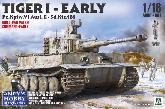 Foto: 1 16 andys hobby headquarters 003 tiger i early command or early plastic modelbouwpakket