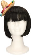 Rubies Mexicain mini Sombrero chapeau diadème - carnaval/accessoires d'habillage - multi couleurs - paille