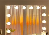 Hollywood Spiegel met Verlichting 14 Dimmer LED Lampen Make up Spiegel met Verlichting 3 Lichtstanden Hollywood Spiegel met Verlichting Hollywood Vanity Mirror with Lights Wit 50x42cm