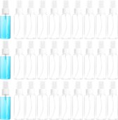 Belle Vous 30 Pack of Mini 50ml Atomiser Spray Bottles - Fine Mist Spray Bottles with Caps - Refillable Anti Leak Plastic Bottle for Cleaning, Perfumes, Essential Oils - Portable Travel Size