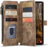 CaseMe C30 Hoesje Geschikt voor Samsung Galaxy S24 Plus | Wallet Zipper Book Case met Pasjeshouder | Beschermhoes met Portemonnee | Bruin