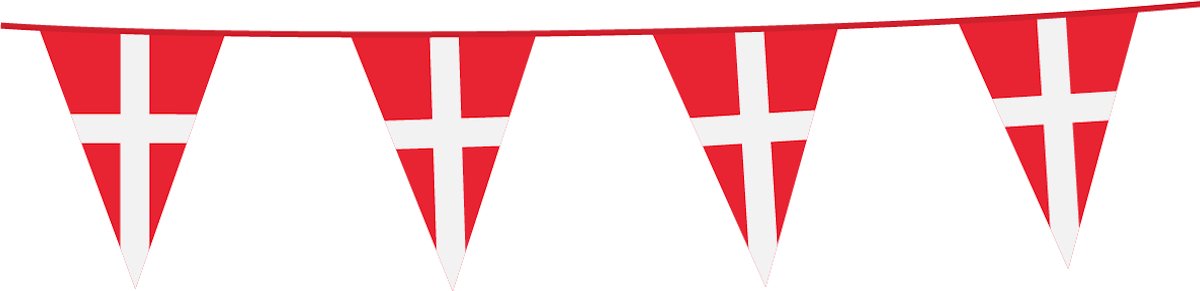 3x Vlaggenlijn Denemarken 10 Meter - Voetbal EK WK Landen Feest Versiering Decoratie