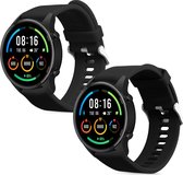 kwmobile 2x armband geschikt voor Xiaomi Mi Watch / Mi Watch Color Sport - Bandjes voor fitnesstracker in zwart / zwart