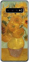 Geschikt voor Samsung Galaxy S10 hoesje - Zonnebloemen - Vincent van Gogh - Siliconen Telefoonhoesje
