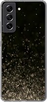 Geschikt voor Samsung Galaxy S21 FE hoesje - Glitter - Abstract - Zwart - Siliconen Telefoonhoesje