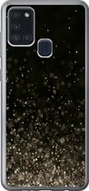 Geschikt voor Samsung Galaxy A21s hoesje - Glitter - Abstract - Zwart - Siliconen Telefoonhoesje