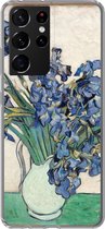 Geschikt voor Samsung Galaxy S21 Ultra hoesje - Stilleven van irissen - Vincent van Gogh - Siliconen Telefoonhoesje