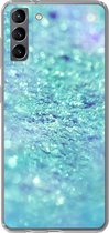 Geschikt voor Samsung Galaxy S21 Plus hoesje - Blauw - Licht - Abstract - Siliconen Telefoonhoesje