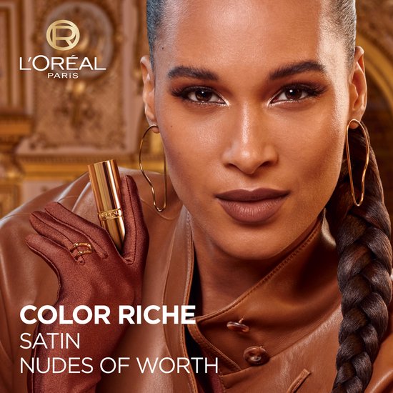 L’Oréal Paris Color Riche Satin Nude lipstick - 601 Worth It - Nude lippenstift - Formule verrijkt met arganolie - 4,54 gr. - L’Oréal Paris